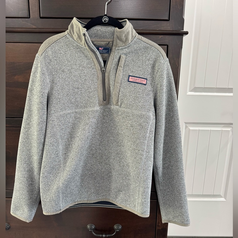 Vineyard Vines Men's Gray Quarter-Zip Pullover Sweater - Size XS